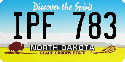 ND license plate IPF783