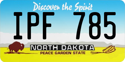 ND license plate IPF785