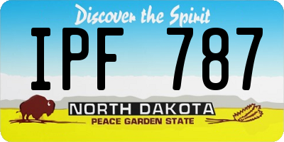 ND license plate IPF787