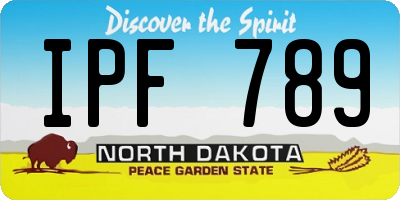 ND license plate IPF789