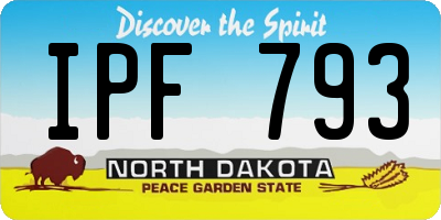 ND license plate IPF793