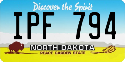 ND license plate IPF794