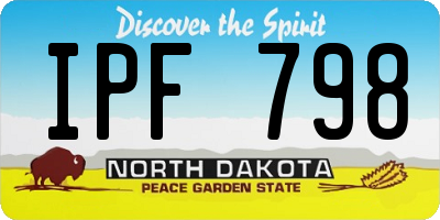 ND license plate IPF798