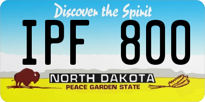 ND license plate IPF800