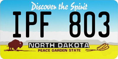ND license plate IPF803