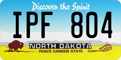 ND license plate IPF804