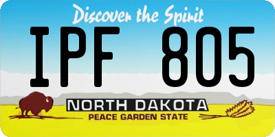 ND license plate IPF805