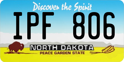ND license plate IPF806