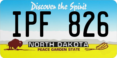 ND license plate IPF826