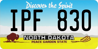 ND license plate IPF830