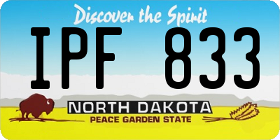 ND license plate IPF833