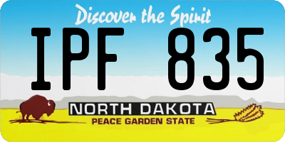ND license plate IPF835