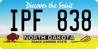 ND license plate IPF838