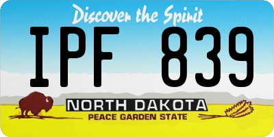 ND license plate IPF839