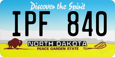 ND license plate IPF840