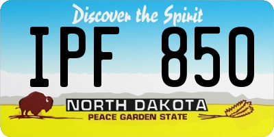 ND license plate IPF850