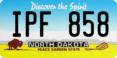 ND license plate IPF858