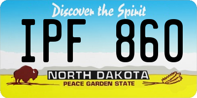 ND license plate IPF860