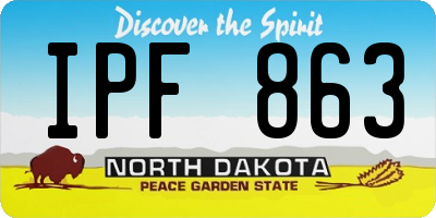 ND license plate IPF863