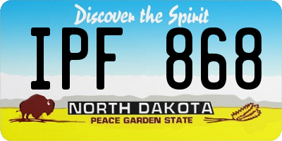 ND license plate IPF868