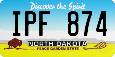 ND license plate IPF874