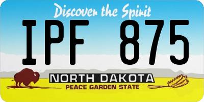 ND license plate IPF875
