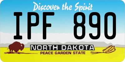 ND license plate IPF890