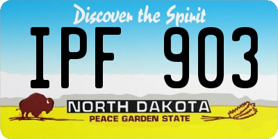 ND license plate IPF903