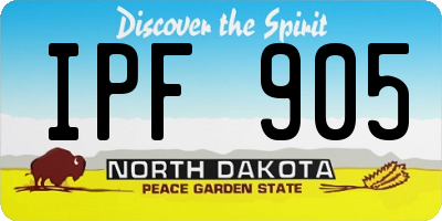 ND license plate IPF905