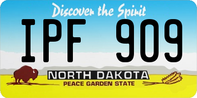 ND license plate IPF909