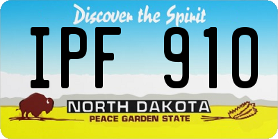 ND license plate IPF910