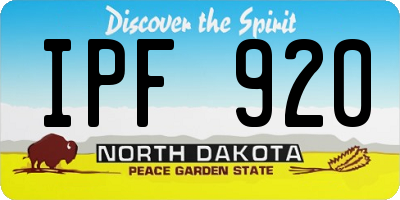 ND license plate IPF920