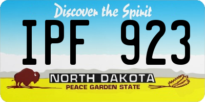 ND license plate IPF923
