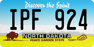 ND license plate IPF924