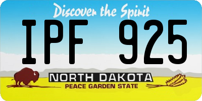 ND license plate IPF925