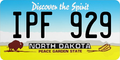 ND license plate IPF929