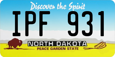ND license plate IPF931