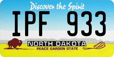 ND license plate IPF933