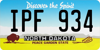 ND license plate IPF934