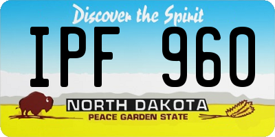 ND license plate IPF960