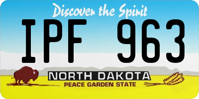 ND license plate IPF963