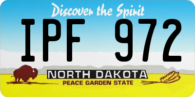 ND license plate IPF972