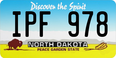ND license plate IPF978