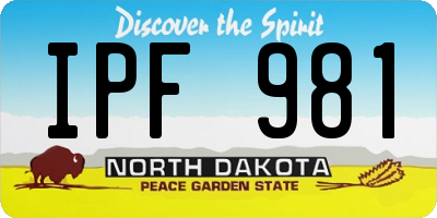 ND license plate IPF981