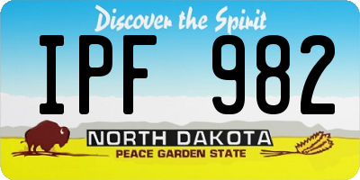 ND license plate IPF982