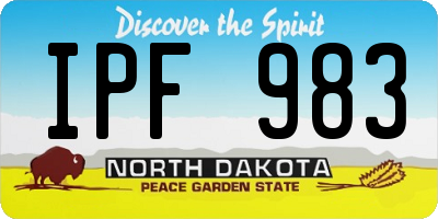 ND license plate IPF983