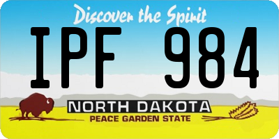 ND license plate IPF984