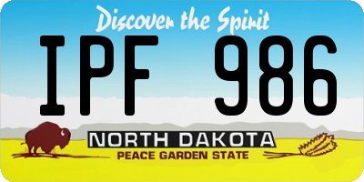 ND license plate IPF986
