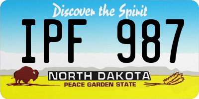 ND license plate IPF987