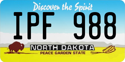 ND license plate IPF988